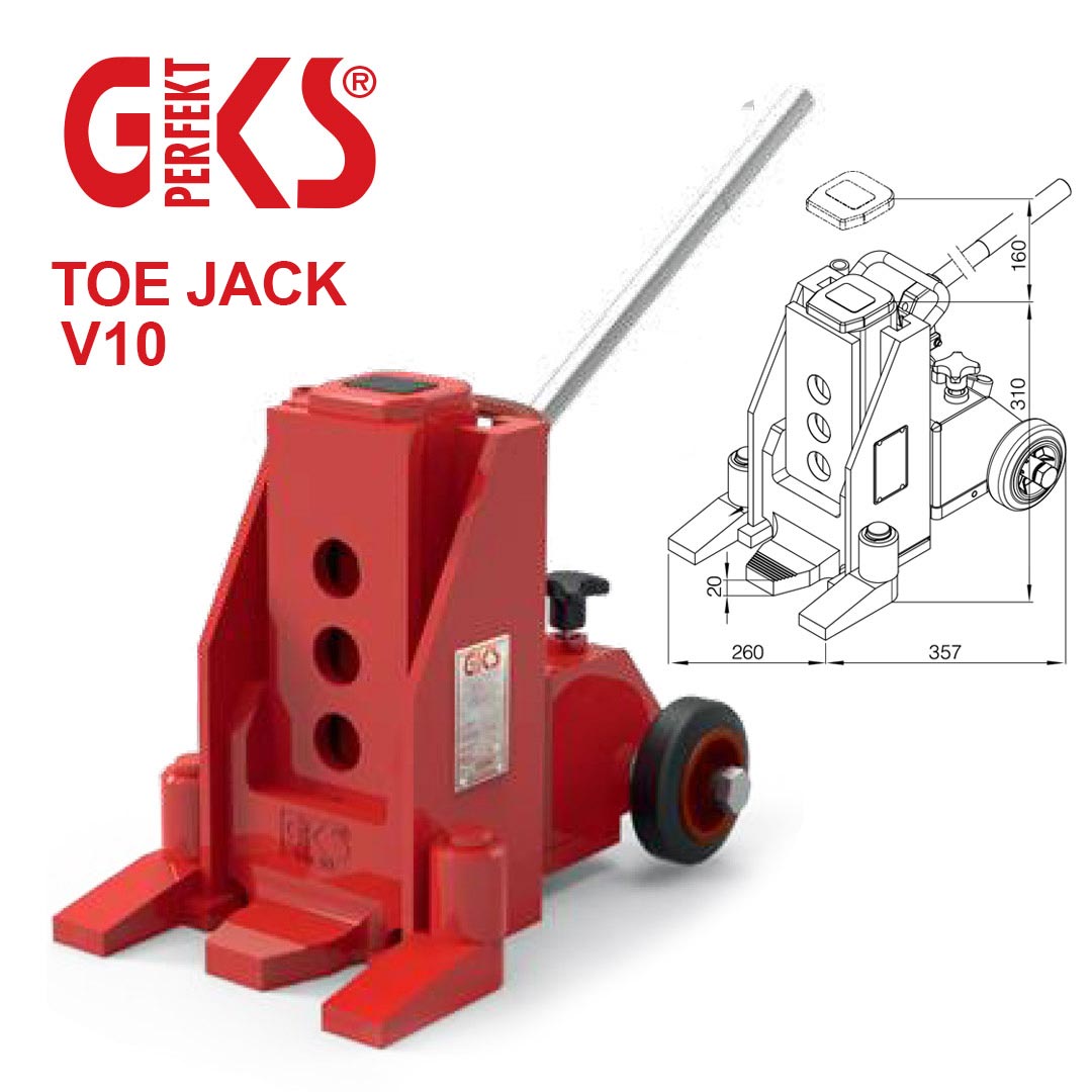 Toe Jack V10, toe jack for heavy loads up to 10 tons